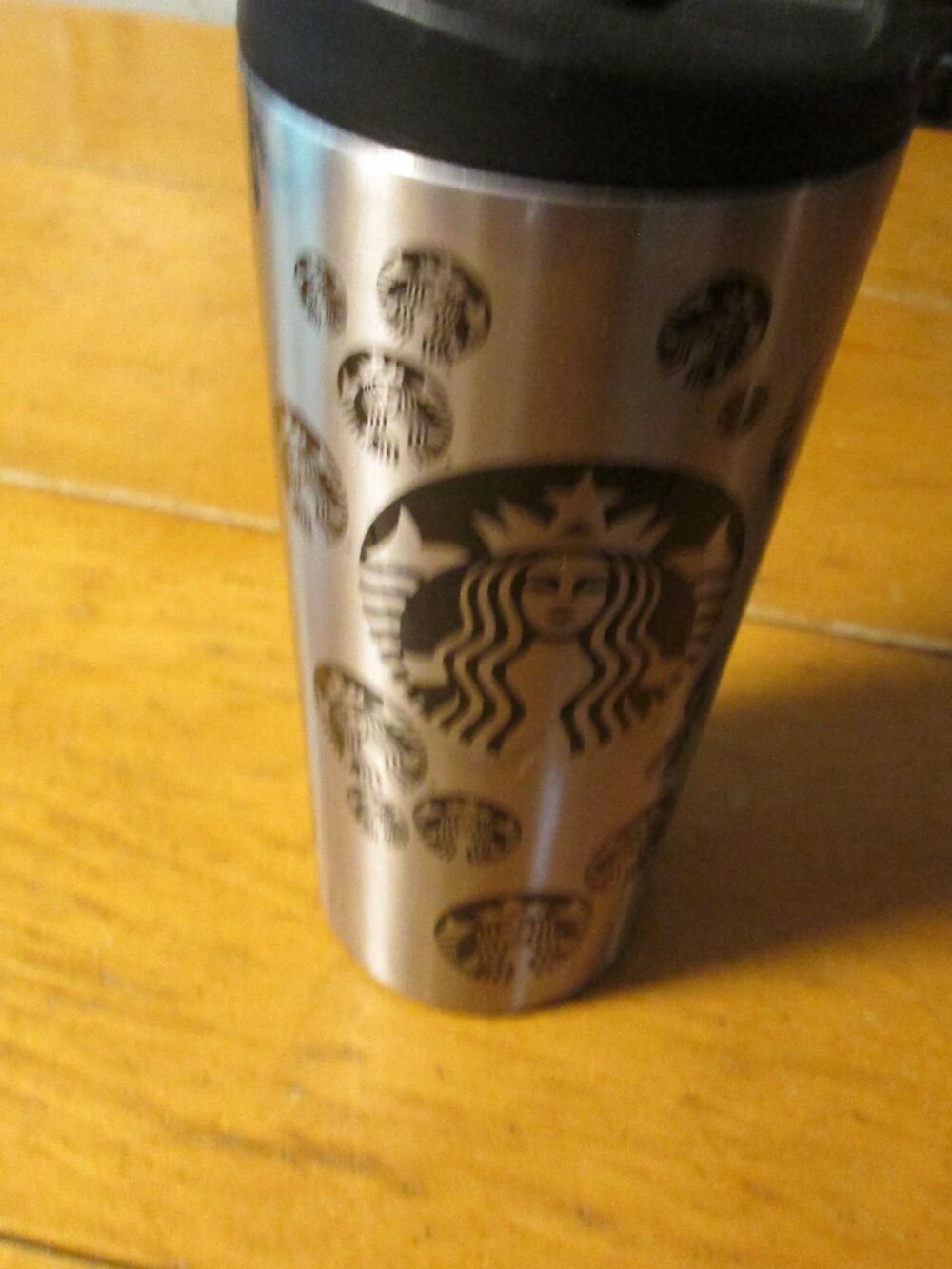 2014 Starbucks stainless Siren mermaid rare all over graphic tumbler with dots